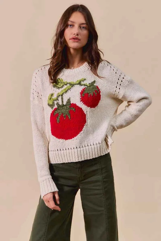 Vegetable Round Neck Long Sleeve Sweater 8cfc0ae57c6e4aac9f6cfa2185bc4c14-Max-Origin