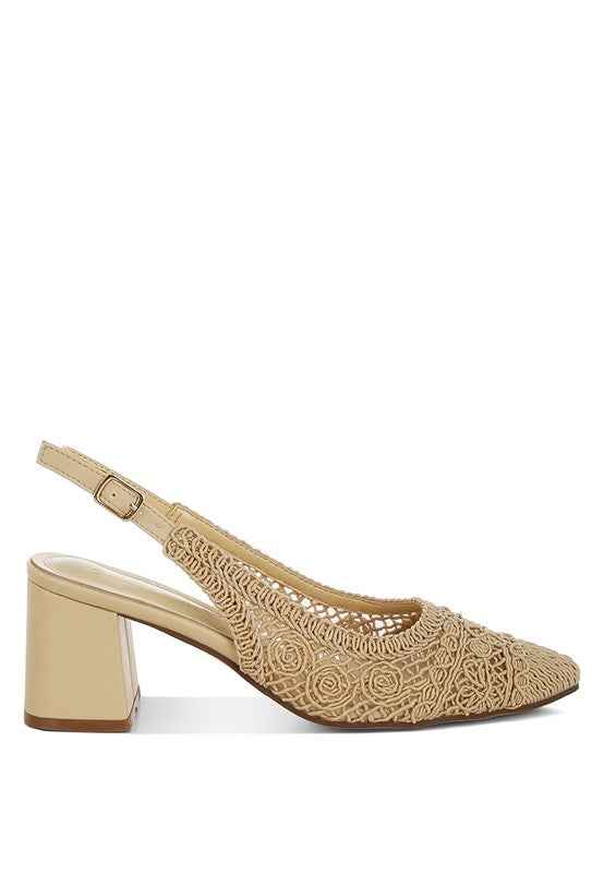 Tolina Woven Design Slingback Sandals 8d0bc394-fc1e-4cfb-9c57-360326ef91e7