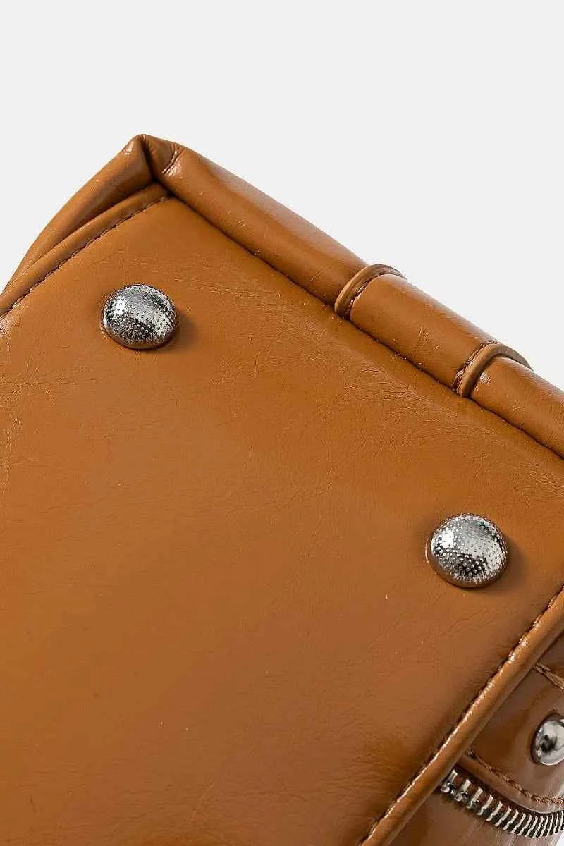 Fame Faux Leather Studded Trim Shoulder Bag 8d0dd63fee0c4ac9b56f60b7457fcb60-Max-Origin