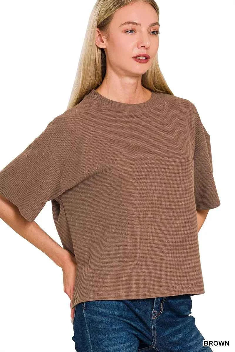 Zenana Full Size Double Knit Side Slits Hi Low Short Sleeve Top Plus Size 8d10653d7c334c86a6abce7915c9d209-Max-Origin