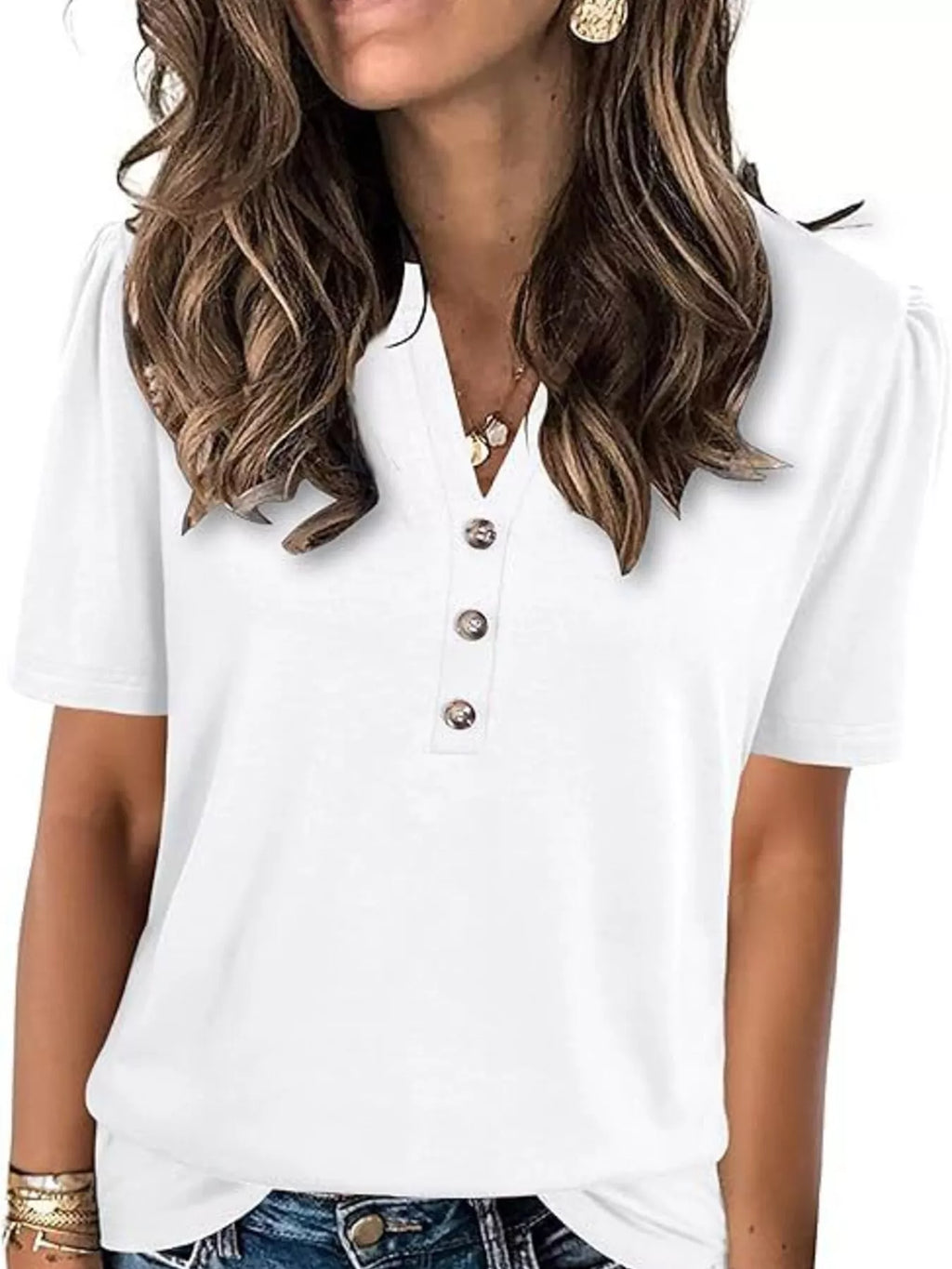 Full Size Notched Short Sleeve Blouse Plus Size 8d1285f25d394b7fa3d2024a93e81235-Max-Origin
