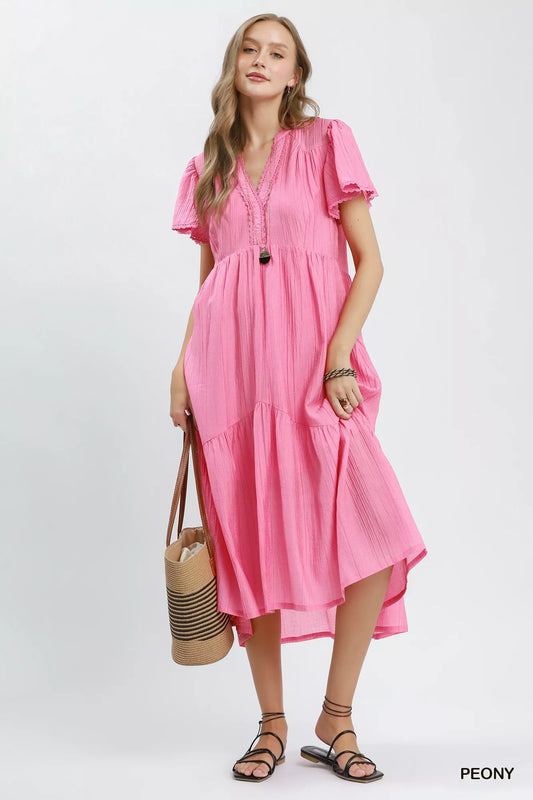 Textured Tiered Midi Dress with Side Pockets 8d12b441-269b-4dcd-96c0-d03be87d092c-Max-Origin