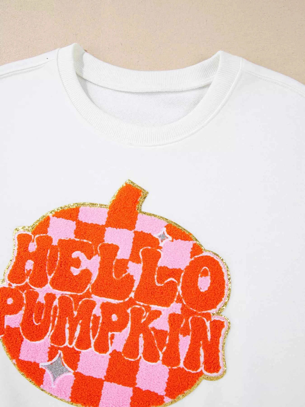 Halloween Pumpkin Patched Pattern Long Sleeve Sweatshirt