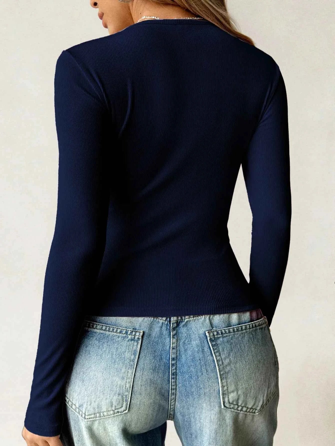 Ribbed Knit Long Sleeve T-Shirt 8d18a7bd-0d4b-420f-944d-ca323ab15c86-Max-Origin