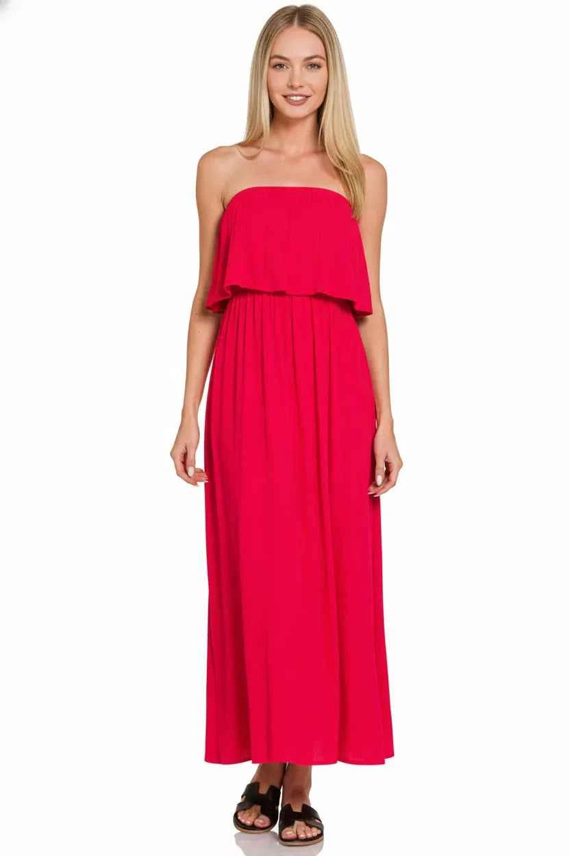 Zenana Woven Crinkle Strapless Maxi Dress 8d2a8de1-28a9-4c34-a181-4f648b572444-Max-Origin