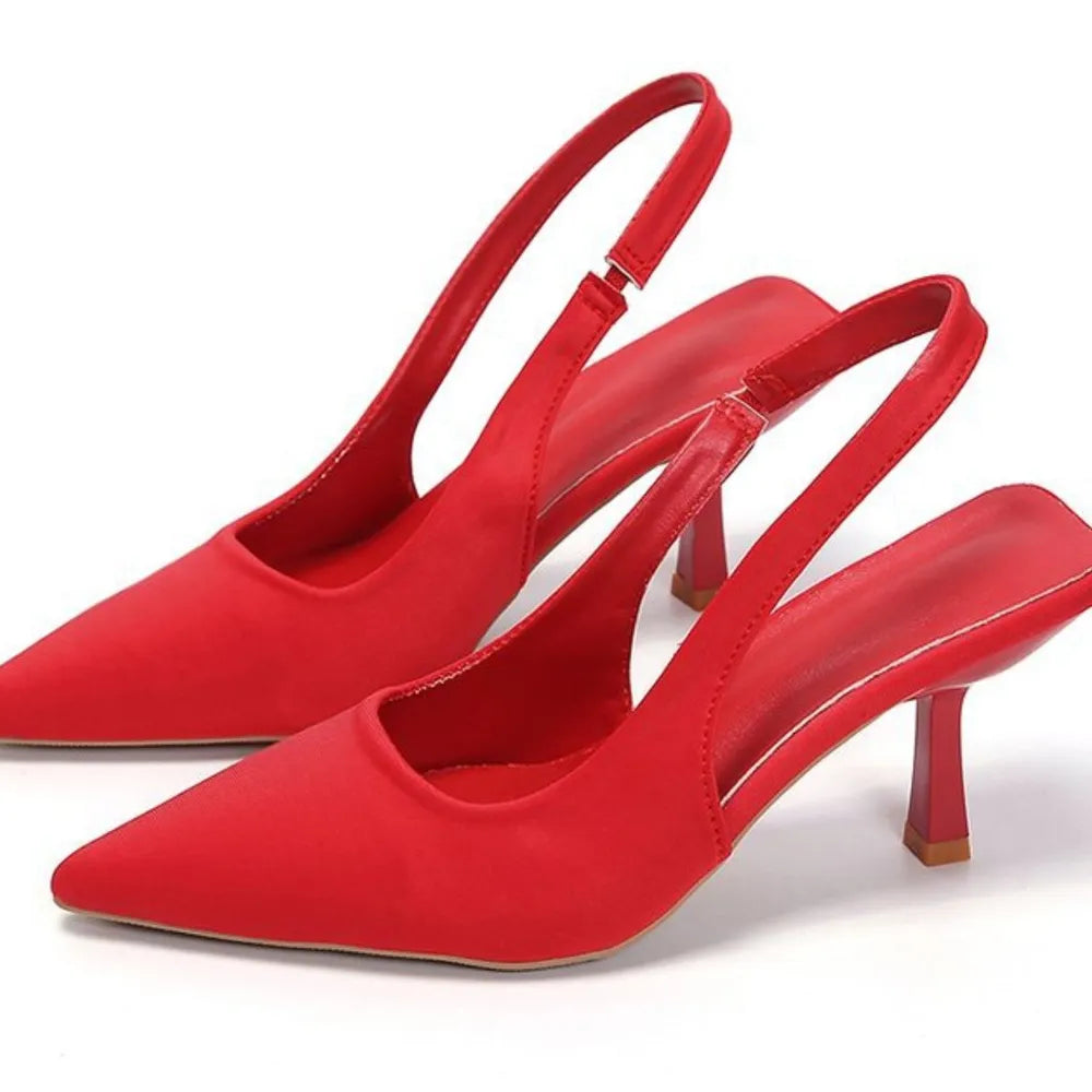 Point Toe Kitten Heel Slingback Pumps Red 8d2c47b2-d922-45fb-bbb5-8526d9658f19-Max