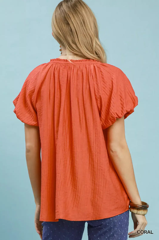 Gathered V-Neck Top 8d44afbd-09ac-4b9d-ba2a-56295683a5cf-Max-Origin