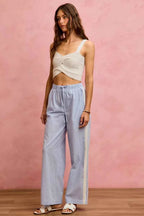 SO ME Wide Check Pants With Side Lace Trim And Piping 8d7f213feed24a9c9642b3105f5db7e1-Max-Origin