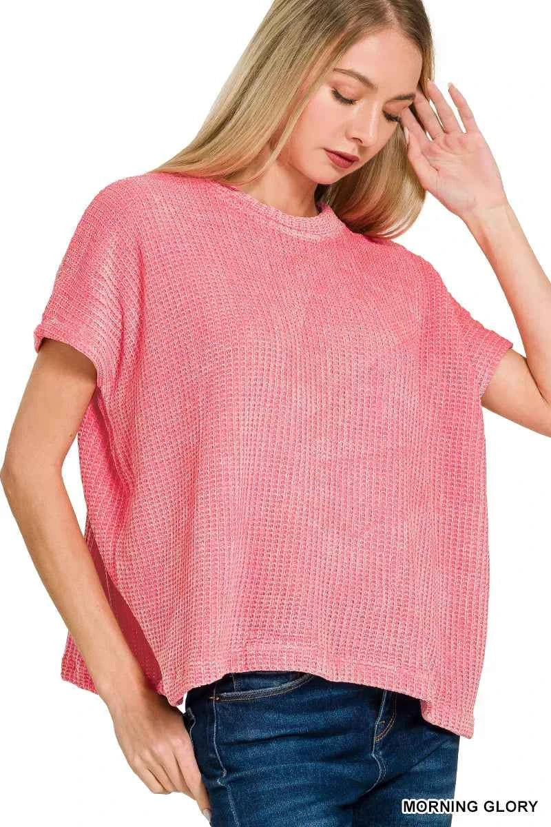 Zenana Chenille Waffle Cap Sleeve Sweater 8da80669-550a-4a58-ba86-ff749342ad73-Max-Origin