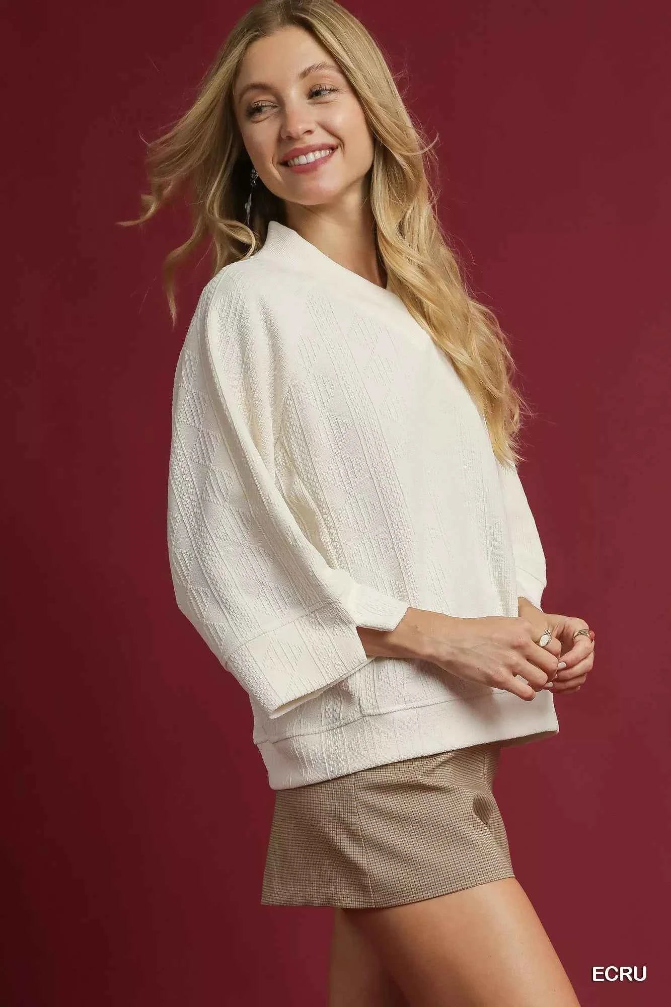 Textured Knit V-Neck Top 8db88ccd-f1c4-48cc-bae7-7d64c78a30d5-Max-Origin