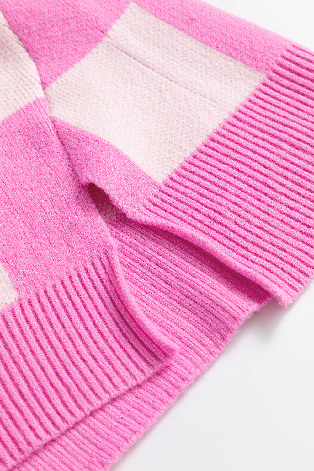 Pink Checkered Button Collared Sweater 8dd8d9a6ec2780f6