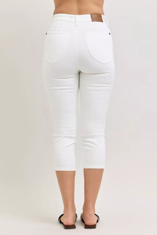 High Waist Extended Waistband Capri Pants with Spade Pockets 8de5011250644412bfa07550e2f95e7d-Max-Origin