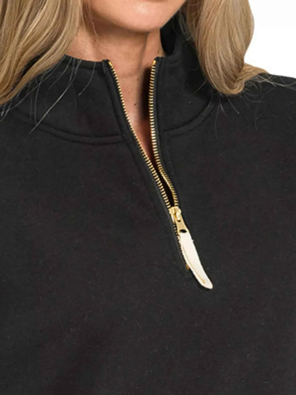 Zenana Fleece Half Zip Sweatshirt 8dff0375-0b95-4c29-948e-51922f926fd2-Max-Origin
