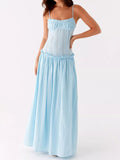 Frill Spaghetti Strap Maxi Dress Blue 8e005bcf-4b79-4cc5-8ad0-5d0e06fb556d-Max-Origin