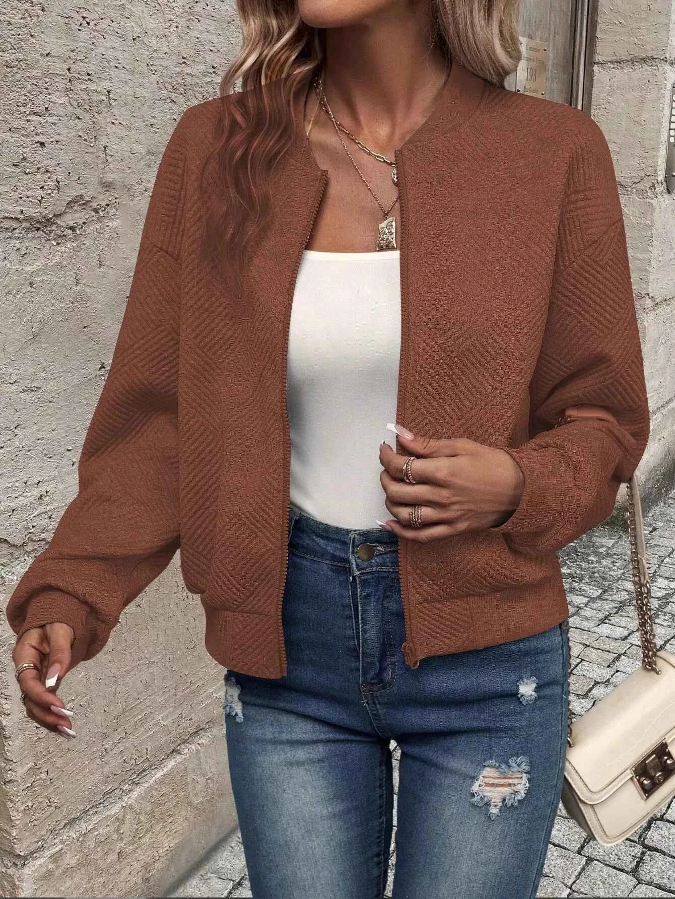 Full Size Textured Knit Zip-Up Jacket Plus Size 8e0b889d-a2c6-4cb8-acd4-abf801967c29-Max-Origin