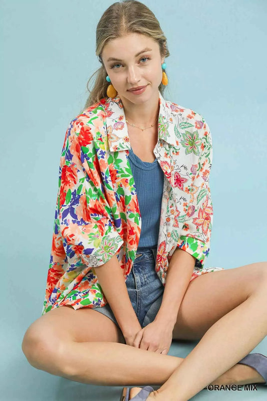 Mixed Floral Oversized Button Down Shirt 8e13d6ef-5138-440c-9501-f848b1fef56c-Max-Origin