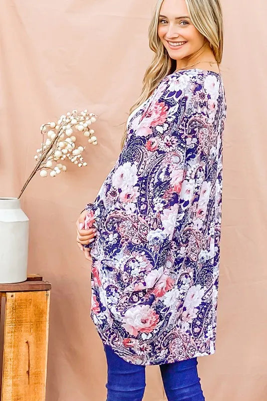 Oversized Floral Print Kimono Cardigan with Pockets 8e336a92c78f4041a687e995ee78d1c5-Max-Origin