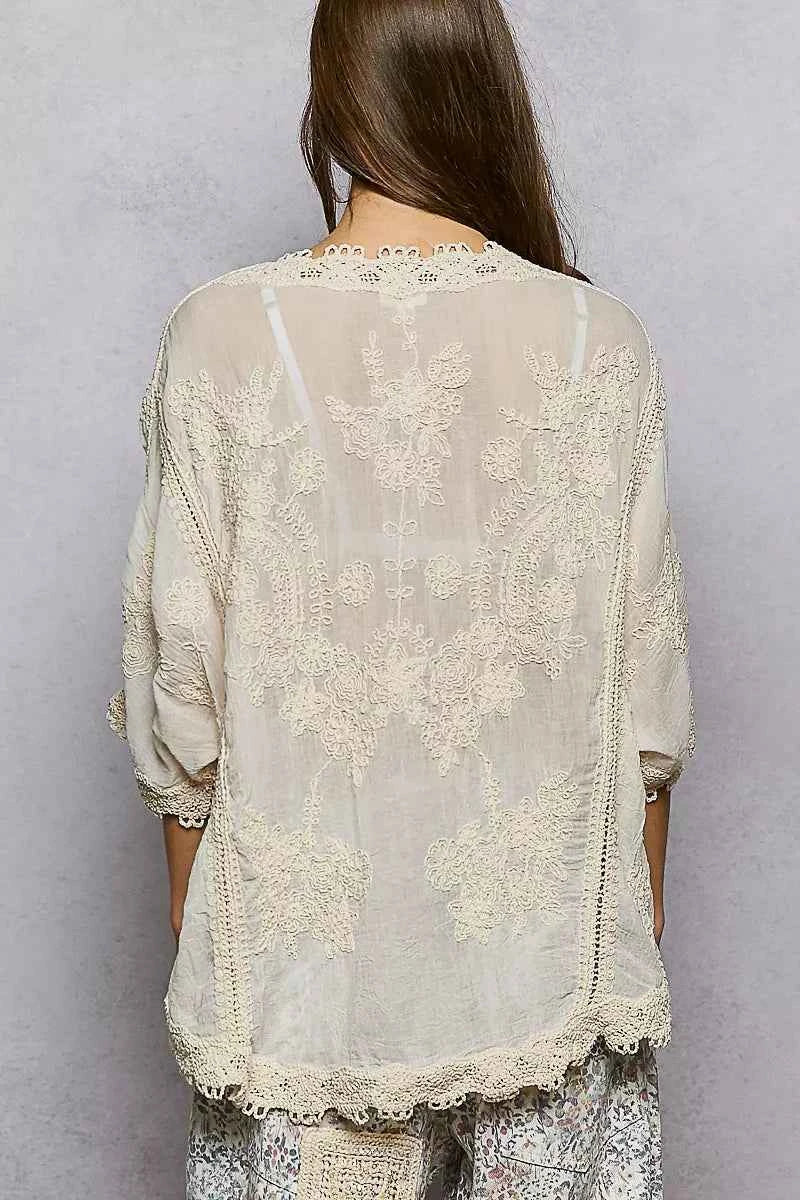 POL Floral Embroidered Top with Trim Edge 8e36e656-bc1d-41d1-b585-68ef742640b4-Max-Origin