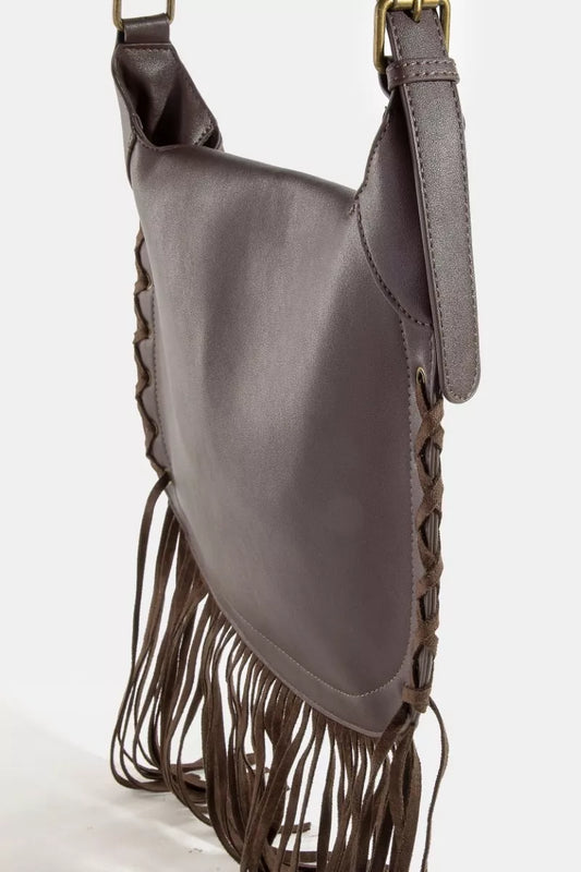 Fame Rivet Trim Suede Fringe Shoulder Bag 8e389b19a2f349f2a74e06e977c91a78-Max-Origin