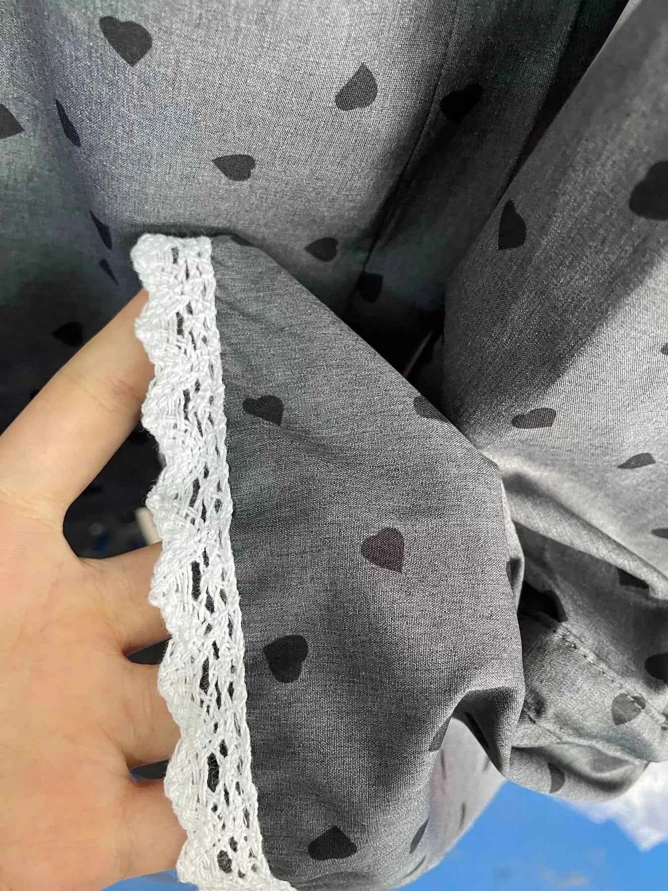 Heart Print Button Up Flounce Sleeve Shirt 8e3987948ea54b5e8a5099f55971b09a-Max-Origin