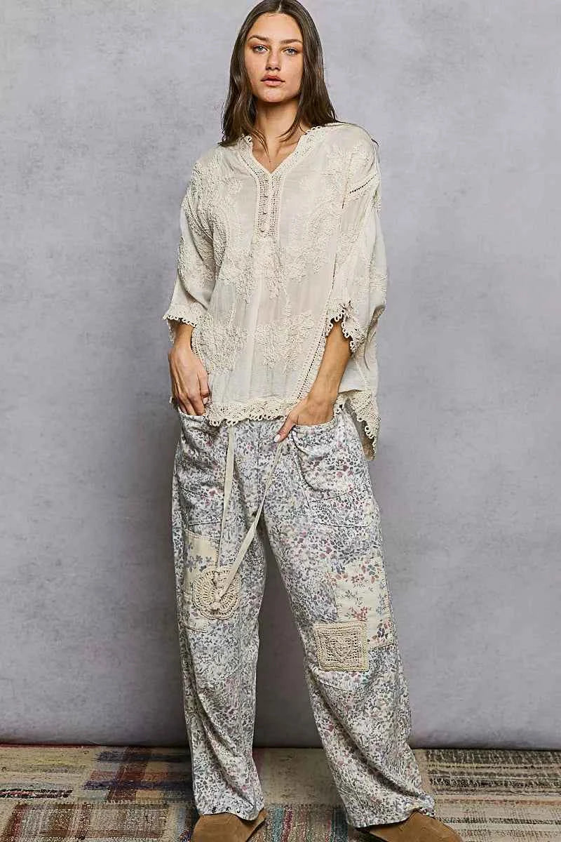 POL Floral Embroidered Top with Trim Edge 8e40084e-d18c-4c92-92cb-0c38de51664f-Max-Origin