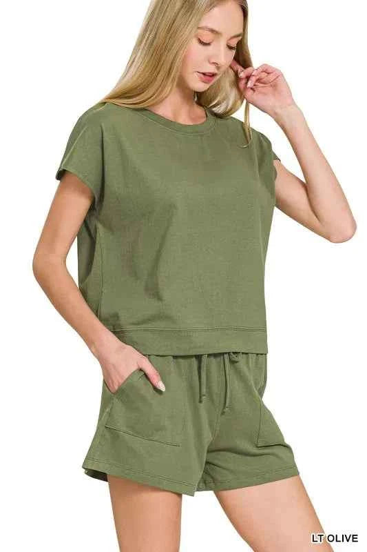Zenana Premium Cotton Top & Shorts Set 8e42d439dcae42f4a45a043f2a28e683-Max-Origin
