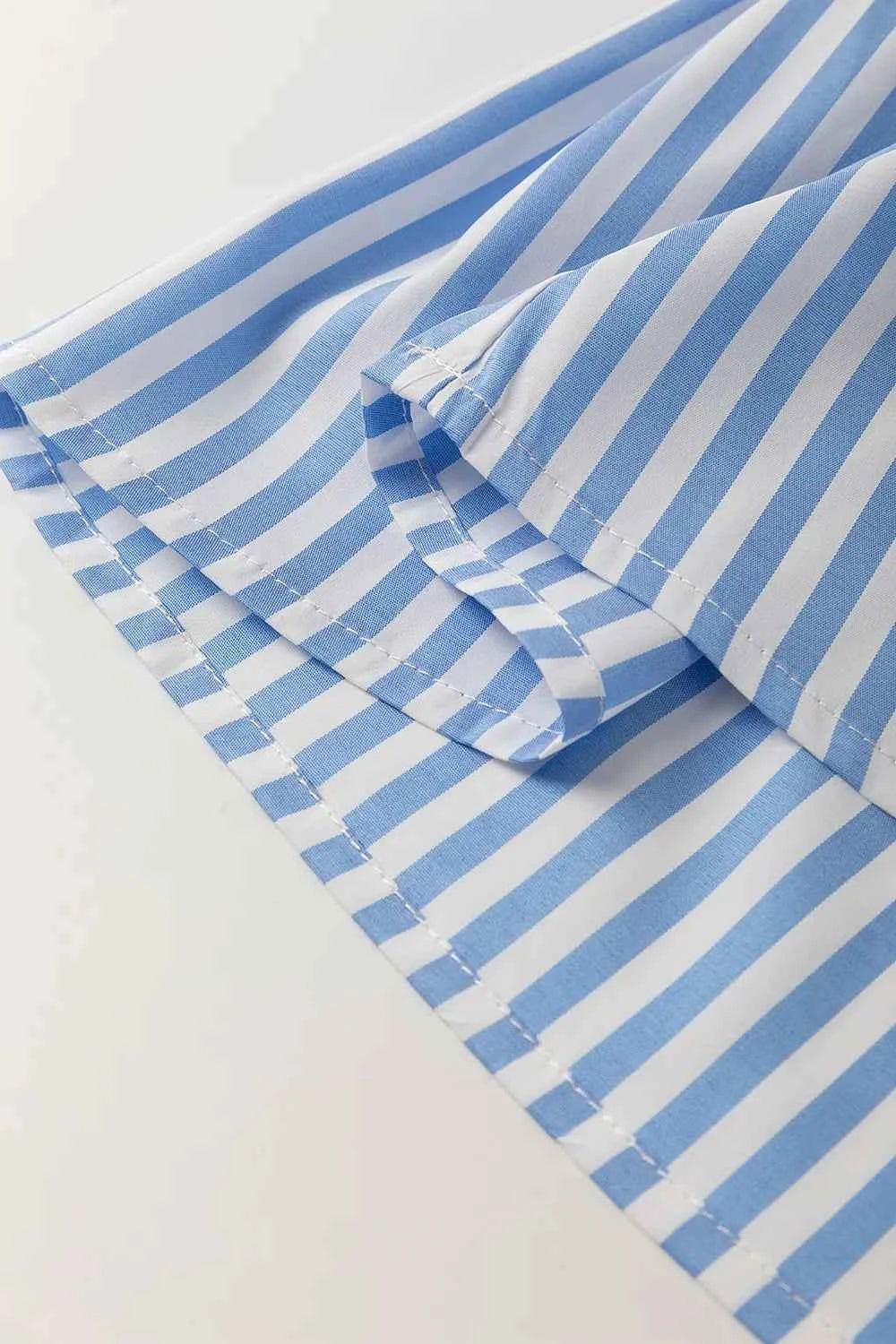 Striped Notched 3/4 Sleeve Blouse 8e47771b-a6d2-4940-87bb-4e2751d7f6a0-Max-Origin