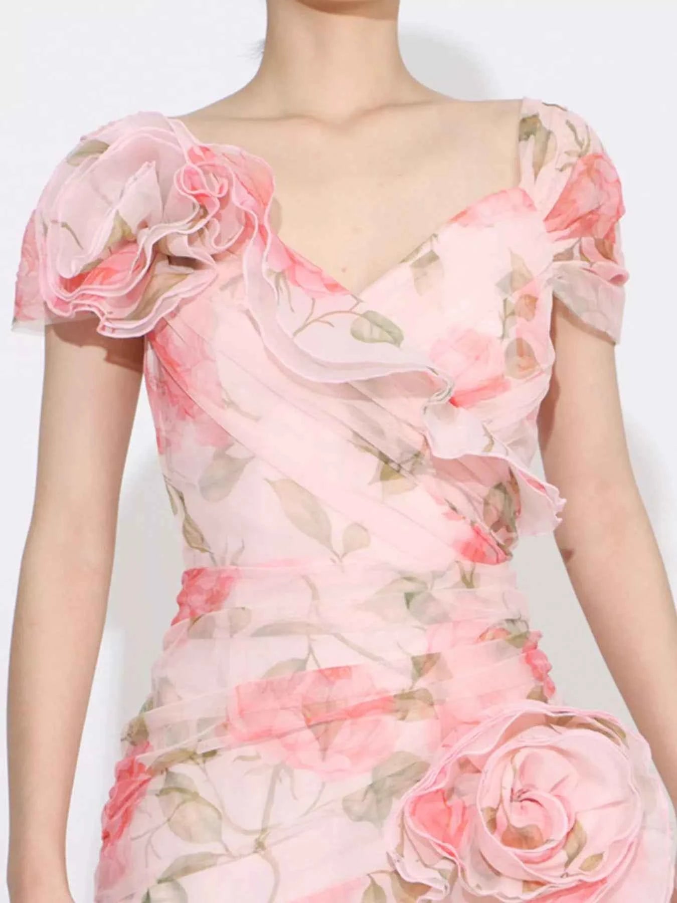 Floral Ruffled Short Sleeve Maxi Dress 8e532443-ca53-487c-a78a-62c596b82492-Max-Origin