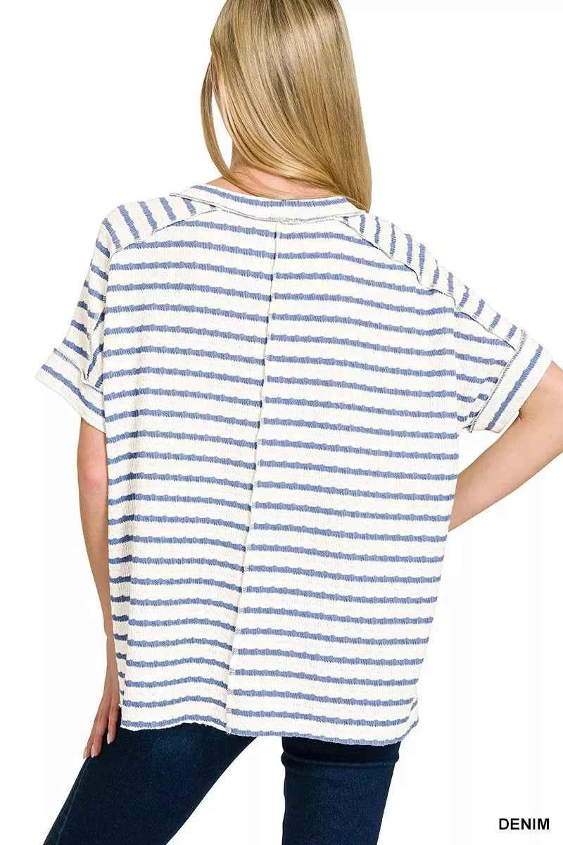 Zenana Stripe Jacquard Round-Meck Tee 8e543751fde7486da2e9a7d1f0a0699f-Max-Origin