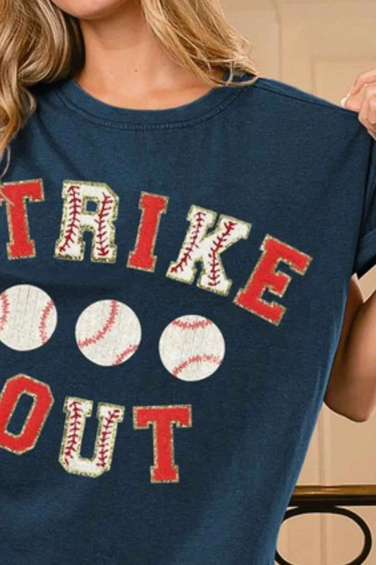 BiBi Strikeout Letter Patches Washed Short Sleeve Top 8e583163-8f7e-40b2-9d5a-f89726c6a1cf-Max-Origin