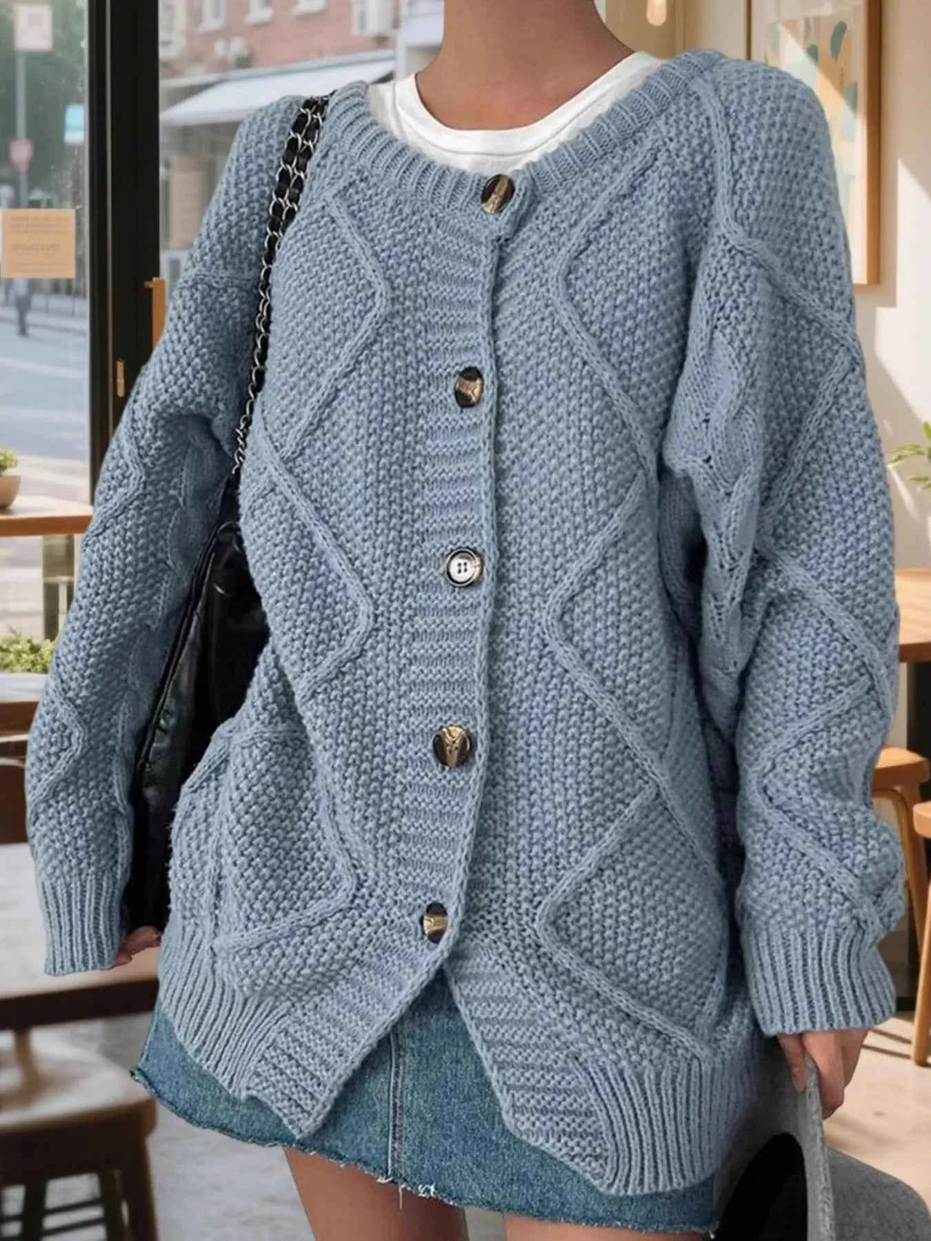 Button-Front Long Sleeve Cardigan 8e59a365b94143bfaec3960a9a911e39-Max-Origin