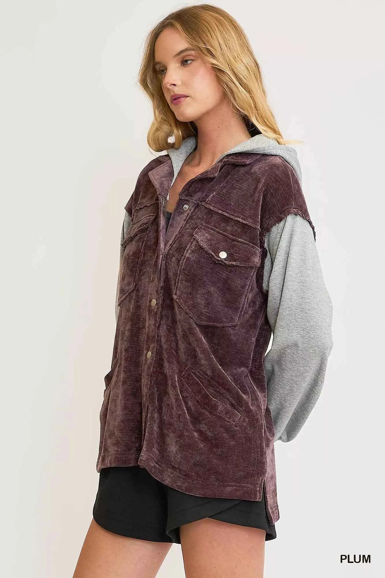 Umgee Contrast Hooded Chenille Jacket 8e5c2572-c6fb-4ddd-b90c-a775605c5eed-Max-Origin