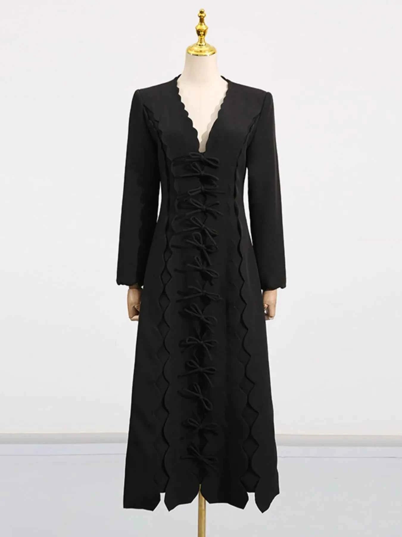 Long Sleeve Bow Front Midi Dress 8e5d8266-1dde-4edf-9afa-d5a82c1e45d6-Max-Origin