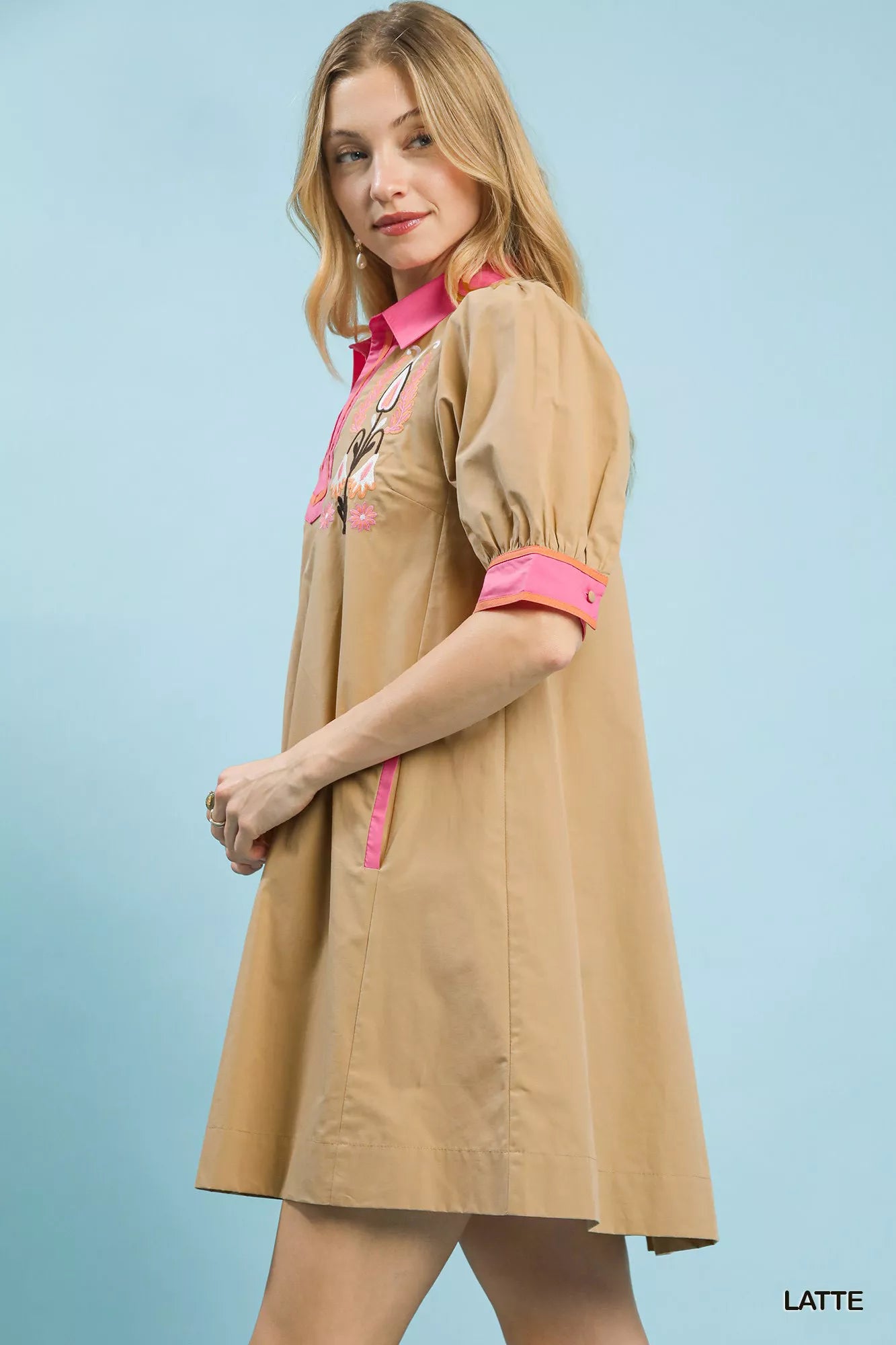 Umgee Embroidered Contrast Trim Tunic Dress 8e6d6f70-72cd-42f1-aad6-0c366b547e5c-Max-Origin