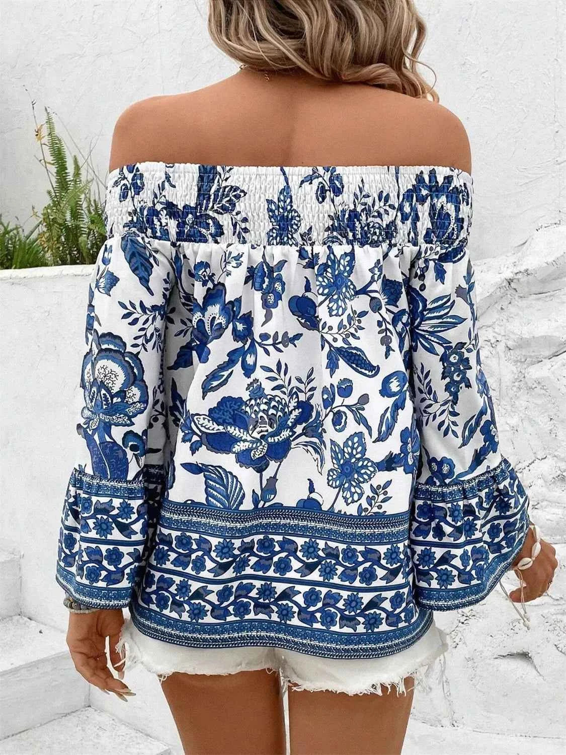 Smocked Printed Off-Shoulder Blouse 8e6f5232-7ee5-4e5d-81ed-d06d55da94e6-Max-Origin