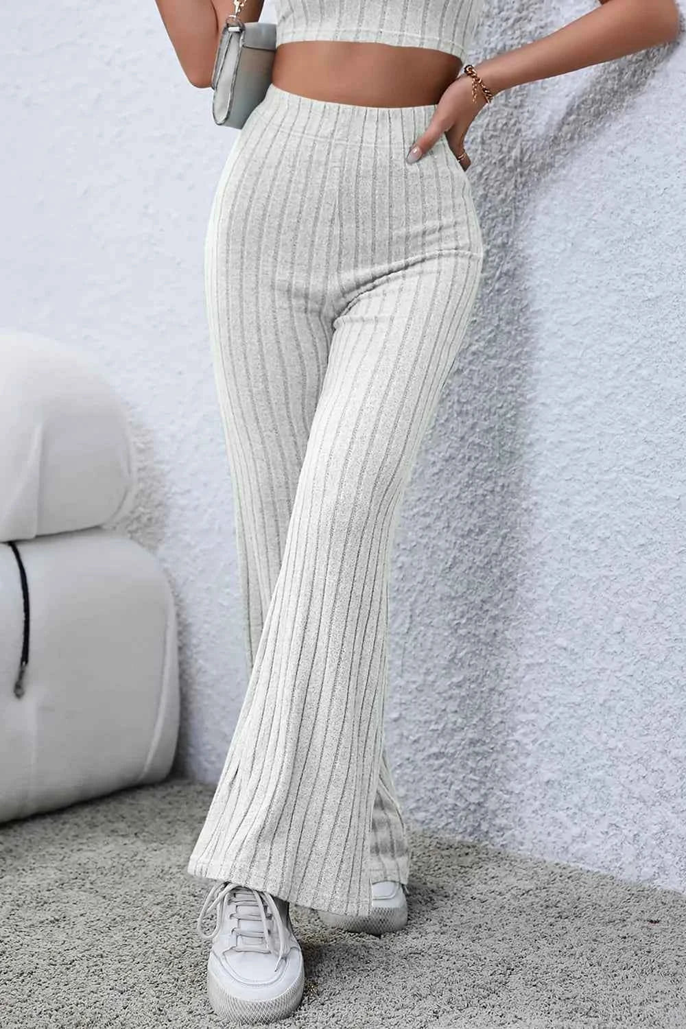 Basic Bae Full Size Ribbed High Waist Flare Pants 8e70cc0b-0f01-4112-8dd0-06c154a0744b-Max