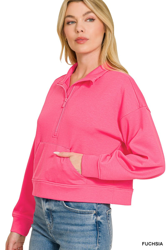 Scuba Half Zip Pullover With Kangaroo Pockets 8e855ad8a97e464da24a14667250a63d-Max