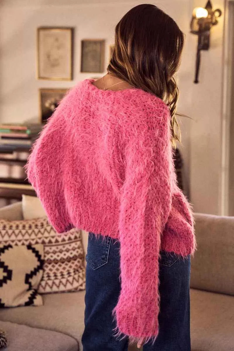 SO ME Soft Touch Hairy Loose Fit Cozy Sweater Cardigan 8e8dddb64e7442d8ab2c485ac6c672ef-Max-Origin