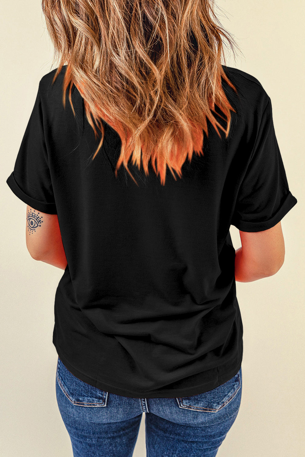 Black Halloween Ghost Bow Embroidered Loose T Shirt 8e9533e3f6f0a30a