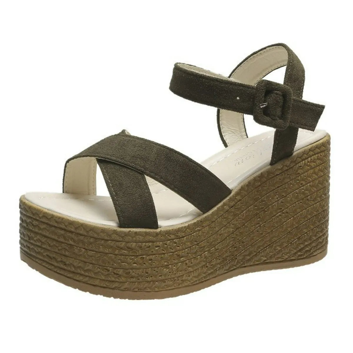 Open Toe Wedge Sandals Army Green 8e9d3d7a-16b9-40cd-ad60-4b9e6f1c3af7-Max-Origin