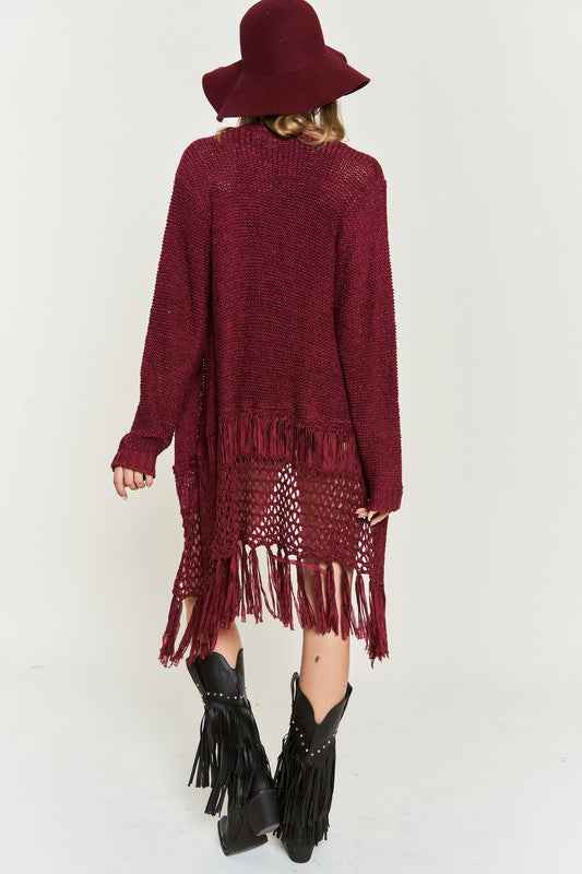 FRINGE KNIT CARDIGAN KRT1001 8ec29115-b051-4ab6-8f51-5478757cc608