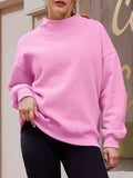 Mock Neck Dropped Shoulder Sweatshirt Pink 8ed33c56-3d8d-450d-a4a6-0a7ad4c7628f-Max-Origin