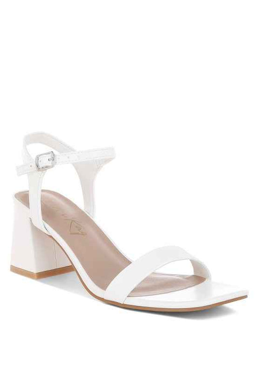 Kazara Faux Leather Block Heels White 8eda559a-75f9-4622-b681-de76f801bbf1