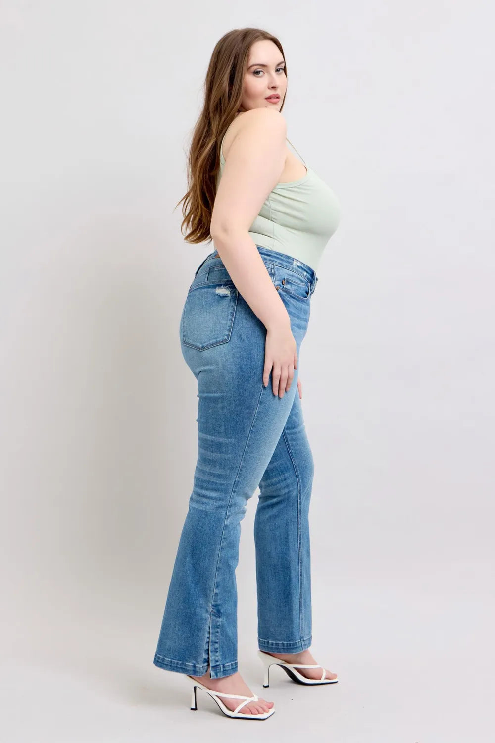 Judy Blue HW Tummy Control Vintage Wash Side Slit Slim Boot Jeans 8ee1aa59-5592-461b-b64d-24e30b16fbb8-Max