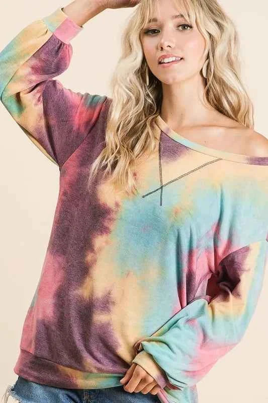 Tie Dye Print French Terry Sweatshirt 8f01190f2a0546c8aee280c1d656b48c-Max-Origin