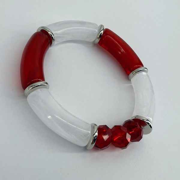 Two Tone Stretchy Bracelet With Beads 8f03326d-1e01-4819-84ca-4274213dc66f