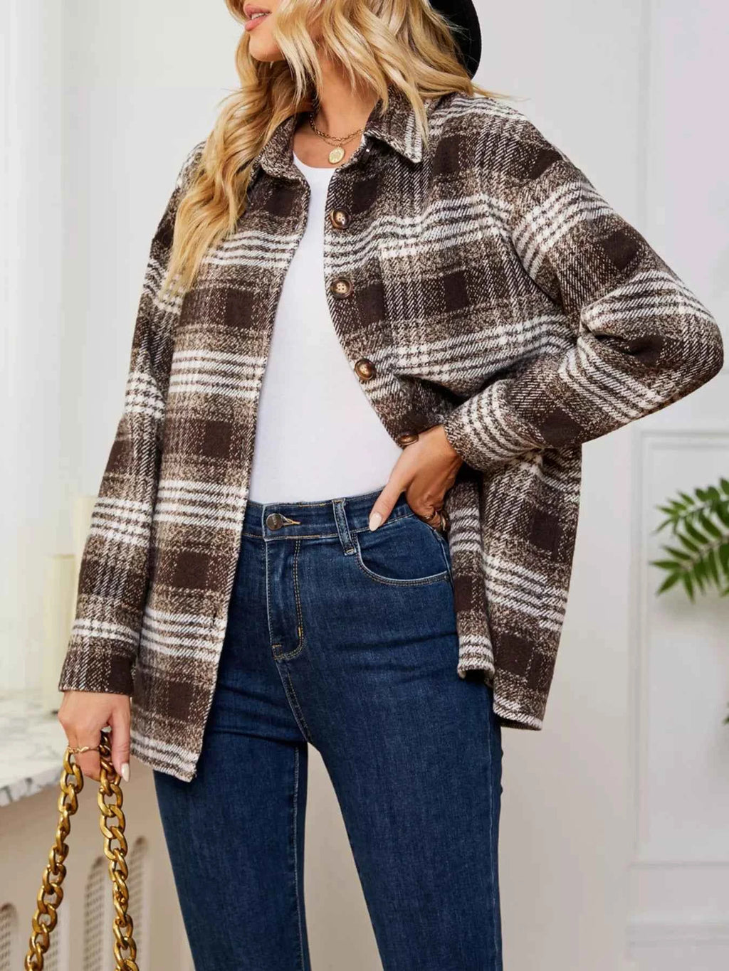 Plaid Button Up Long Sleeve Shacket 8f0cb1d4c128481dbf3e4a5d28ae8905-Max-Origin