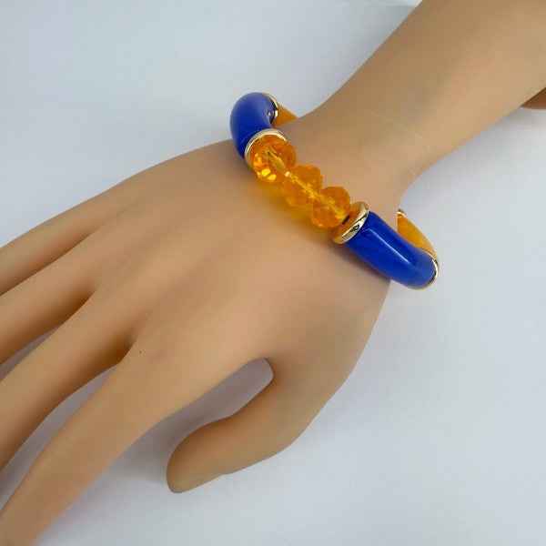 Two Tone Stretchy Bracelet With Beads 8f16963b-f4a9-41be-ae59-150b40cfc615