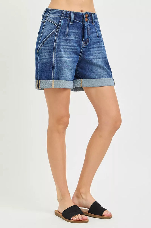 High Rise Seamed Roll Up Shorts 8f1d9c52-e396-4220-ba30-f0e0bc0aa4ed-Max-Origin