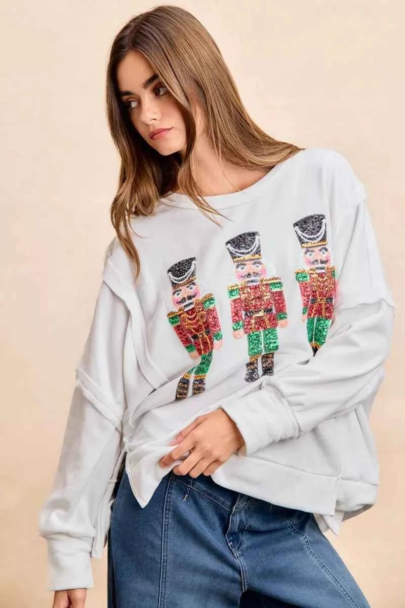 BiBi Christmas Sequin Nutcrackers Embroidery Sweatshirt 8f1f13b4acbc41638729aec98d862fca-Max-Origin